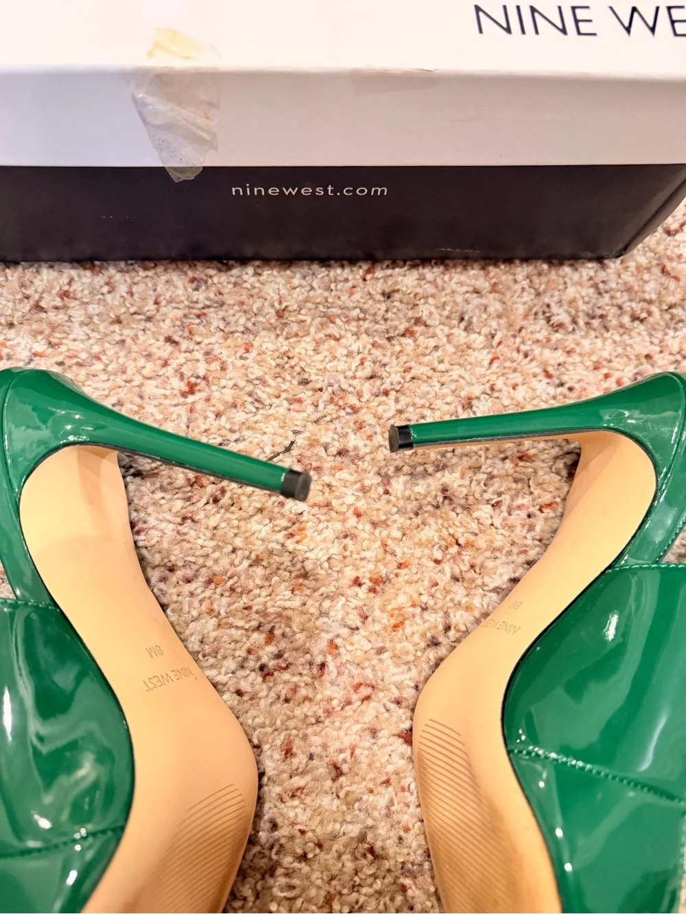 Marc Fisher Green Patent Slingback Pointed-Toe Stiletto Heels